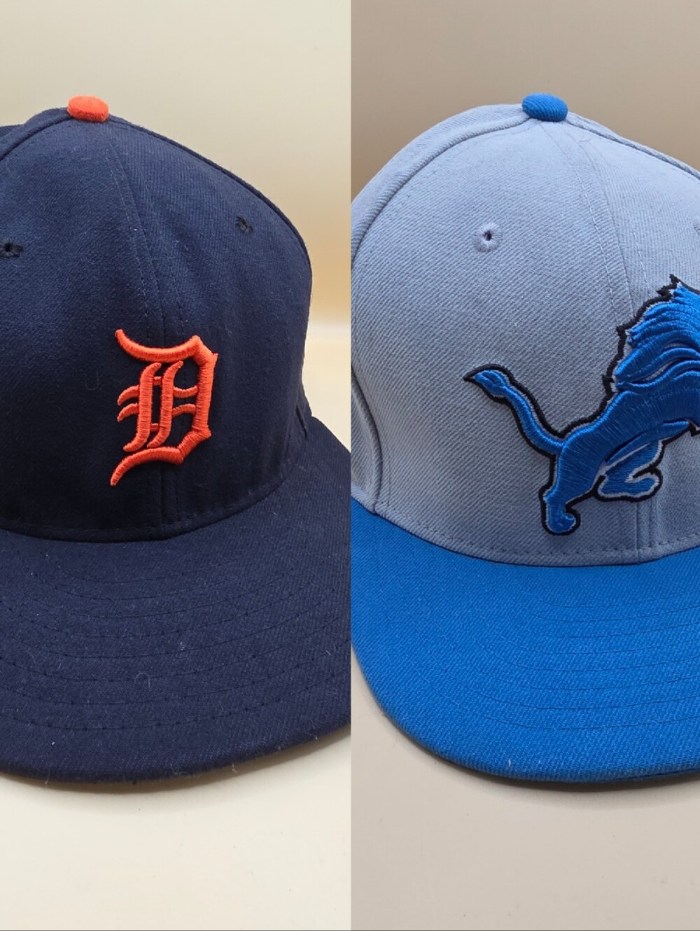 Detroit Lions Tigers 7 1/2 Fitted New Era Hats